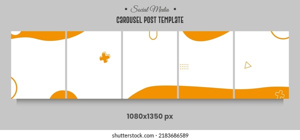 Instagram and social media carousel post template with five pages