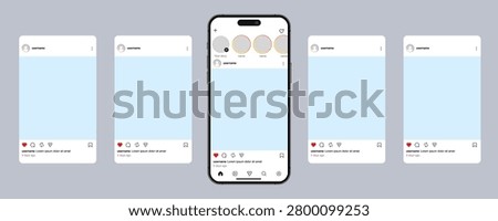 Instagram social media post home screen carousel interface template 2026, instagram frame layout - vector