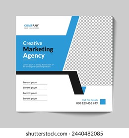 Instagram social media post template with creative marketing agency webinar concept design