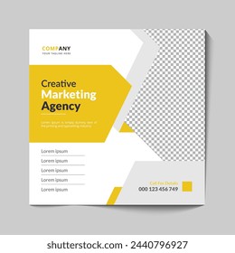 Plantilla de publicación de redes sociales de Instagram con diseño de concepto de webinar de agencia de marketing creativa