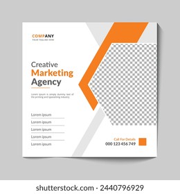 Instagram social media post template with creative marketing agency webinar concept design