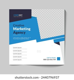 Plantilla de publicación de redes sociales de Instagram con diseño de concepto de webinar de agencia de marketing creativa