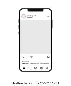Instagram Social Network Application Mobile Phone Mockup Template.