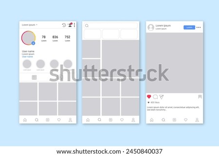 Instagram stories interface template vector design in eps 10