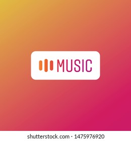 Instagram Stories Music Sticker. Popular Social Media Sticker, Button, Frame. Vector Illustration