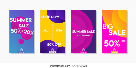 Instagram stories summer sale banner modern design background. Promo badge for your seasonal design.	
Summer sale banner modern design abstract background. Promo badge for your seasonal design.