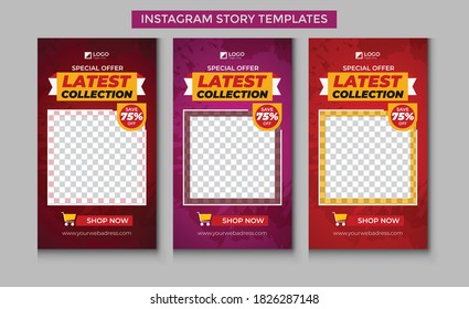 Instagram Stories template for sale product discount offer design with creative style