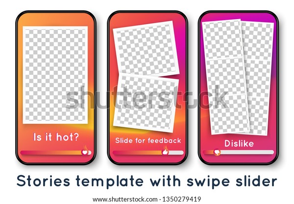 Instagram Stories Template Transparent Photo Frame Stock Vector Royalty Free 1350279419