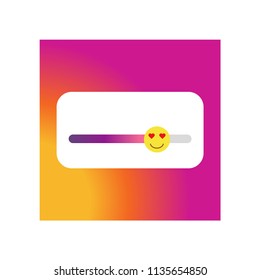 Instagram story rate slide with smile icon vector icon. Simple element illustration. Instagram story rate slider smile symbol design. Can be used for web and mobile.