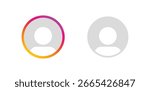 Instagram Story Ring vs. No Story Icon Icon design. Vector illustration.