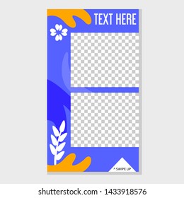 Instagram story template design. Photo frame set. set of Instagram stories sale banner background