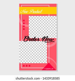 Instagram Story Template Design. Photo Frame Set. Set Of Instagram Stories Sale Banner Background