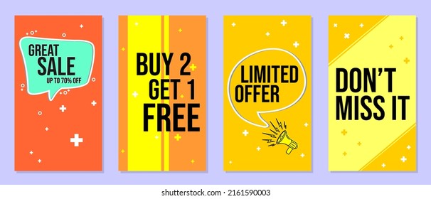 instagram story template for sales promotion. social media marketing to offer discounts