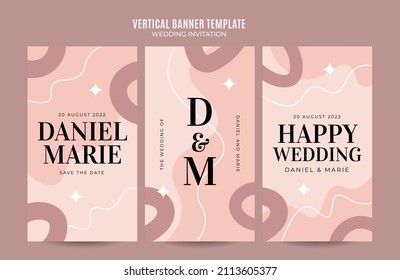 instagram story wedding invitation web banner template minimalist elegance abstract blurry space area