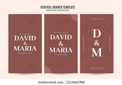 Instagram Story Wedding Invitation Web Banner Template Minimalist Elegance Abstract Blurry Space Area