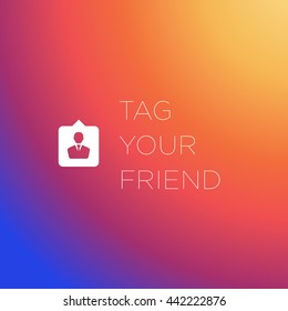 Instagram Tag Icon Vector, Social Media, Insta Sign, Friend Symbol, Background Gradient, Logo, EPS, Hashtag Design