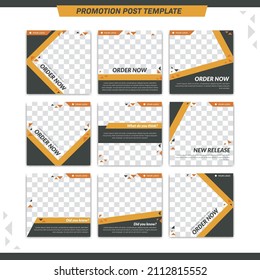 Instagram template post. Modern abstract product promotion elegant active and masculin bold social media and internet ads post template set