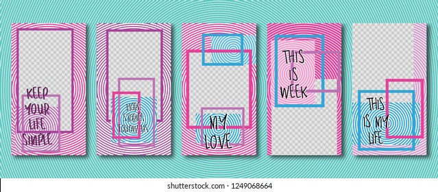 Instagram template.design Editable Stories template.Streaming.Abstract colorful trendy,modern style.vector.illustration.Mock up. Flat design Photo frame.