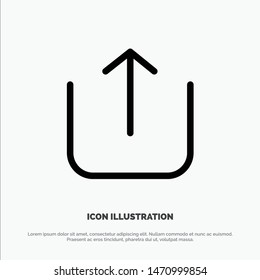 Instagram, Up, Upload solid Glyph Icon vector. Vector Icon Template background