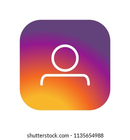  Instagram user icon on gradient color background vector icon. Simple element illustration.Instagram user on gradient color background symbol design. Can be used for web and mobile.