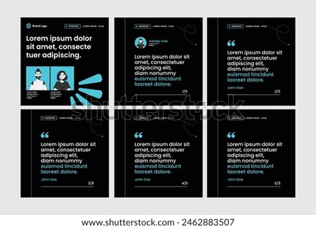 instagram webinar banner poster template icon training invitation blue green color summit event management planning seminar speaker audience design vector background