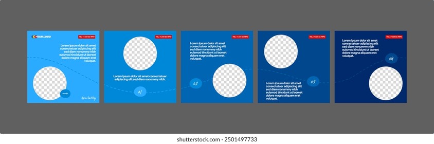 instagram webinar conference social media post template slider carousel banner poster web summit seminar online business flat blue green color background minimal design square size poster templates