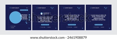 instagram webinar conference social media template slider carousel social media banner poster web summit seminar online business flat blue color background minimal design square size vector templates