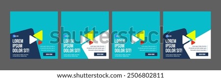 instagram webinar social media template slider carousel post online seminar web summit business shopping flat templates navy blue green color flat modern minimal poster square size design background