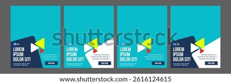 instagram webinar social media template slider carousel post online seminar web summit business shopping flat templates navy blue green color flat modern minimal poster square size design background