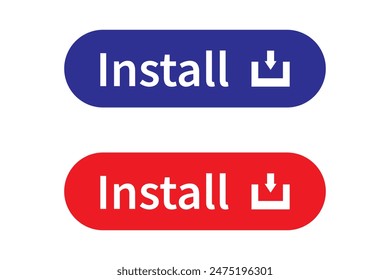 Install, download and upload buttons design for website. Download icon button. Downloading vector icon design. Download icon or install symbol vector illustration on white background.