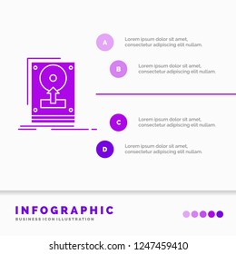 install, drive, hdd, save, upload Infographics Template for Website and Presentation. GLyph Purple icon infographic style vector illustration.