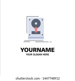 install, drive, hdd, save, upload Flat Color Icon Vector