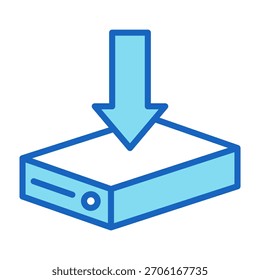 Instalar el ícono del controlador Color azul Estilo Ilustración vectorial
