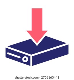 Instalar el icono del controlador Color Relleno Estilo Ilustración vectorial