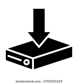 Instalar icono de controlador Ilustración vectorial de estilo de glifo