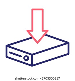 Instalar la Ilustración vectorial de estilo de color de línea de ícono de controlador