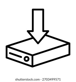 Instalar la Ilustración vectorial de estilo de línea de iconos de controlador