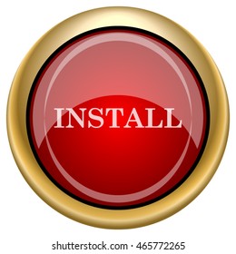 Install icon. Internet button on white background. EPS10 vector.
