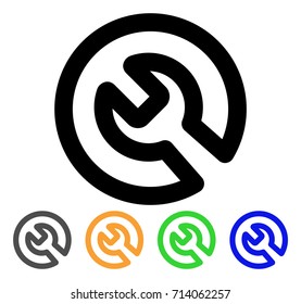 Install icon. Vector illustration style is a flat contour iconic install symbol with black, gray, green, blue, yellow color variants. Designed for web and software interfaces.