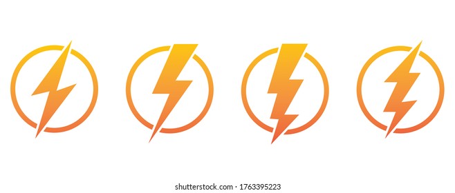 Install Lightning. Lightning bolt isolated on white background, flat style.Vector illustration