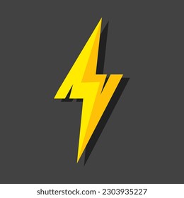 Install Lightning. Modern flat style vector illustration. Lightning bolt Lightning flash icon set. Flat style on a dark background. Vector.