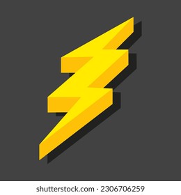 Install Lightning. Modern flat style vector illustration. Lightning bolt Lightning flash icon set. Flat style on a dark background. Vector.