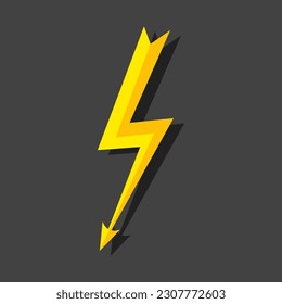 Install Lightning. Modern flat style vector illustration. Lightning bolt Lightning flash icon set. Flat style on a dark background. Vector.