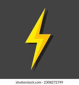 Install Lightning. Modern flat style vector illustration. Lightning bolt Lightning flash icon set. Flat style on a dark background. Vector.