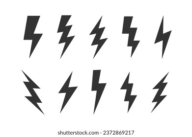 Install Lightning. Modern flat style vector illustration. Lightning bolt Lightning flash icon set. Flat style on a dark background. Vector