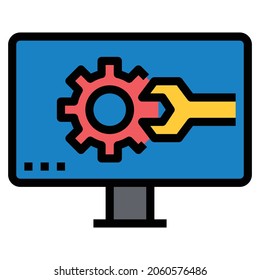 INSTALL LINE COLOR ICON VECTOR