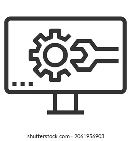 INSTALL LINE ICON VECTOR .