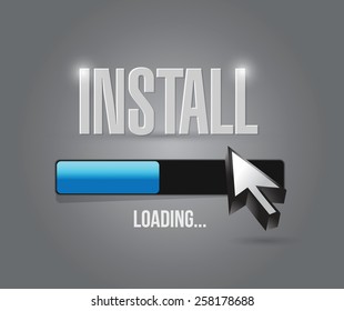 install loading bar illustration design over grey background