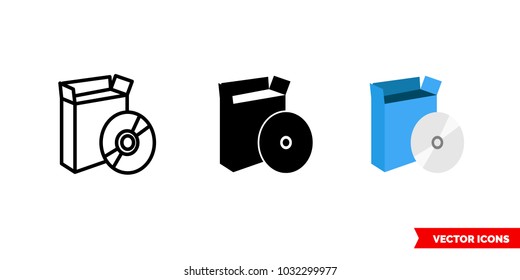 Install setup icon of 3 types: color, black and white, outline. Isolated vector sign symbol.