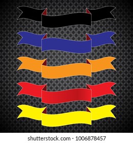Install VARIOUS COLOR BANNERS. Collection of ribbons isolated on a transparent background.